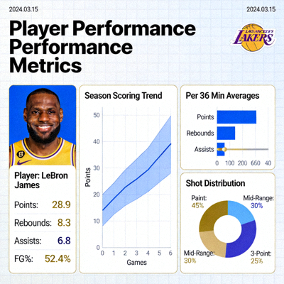 Basketball analytics dashboard showing player performance metrics