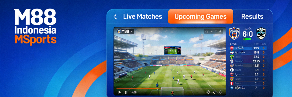 Live sports coverage interface on M88 Indonesia MSports platform