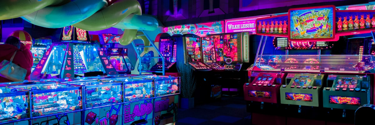 Modern stadium with vibrant lighting during a night event